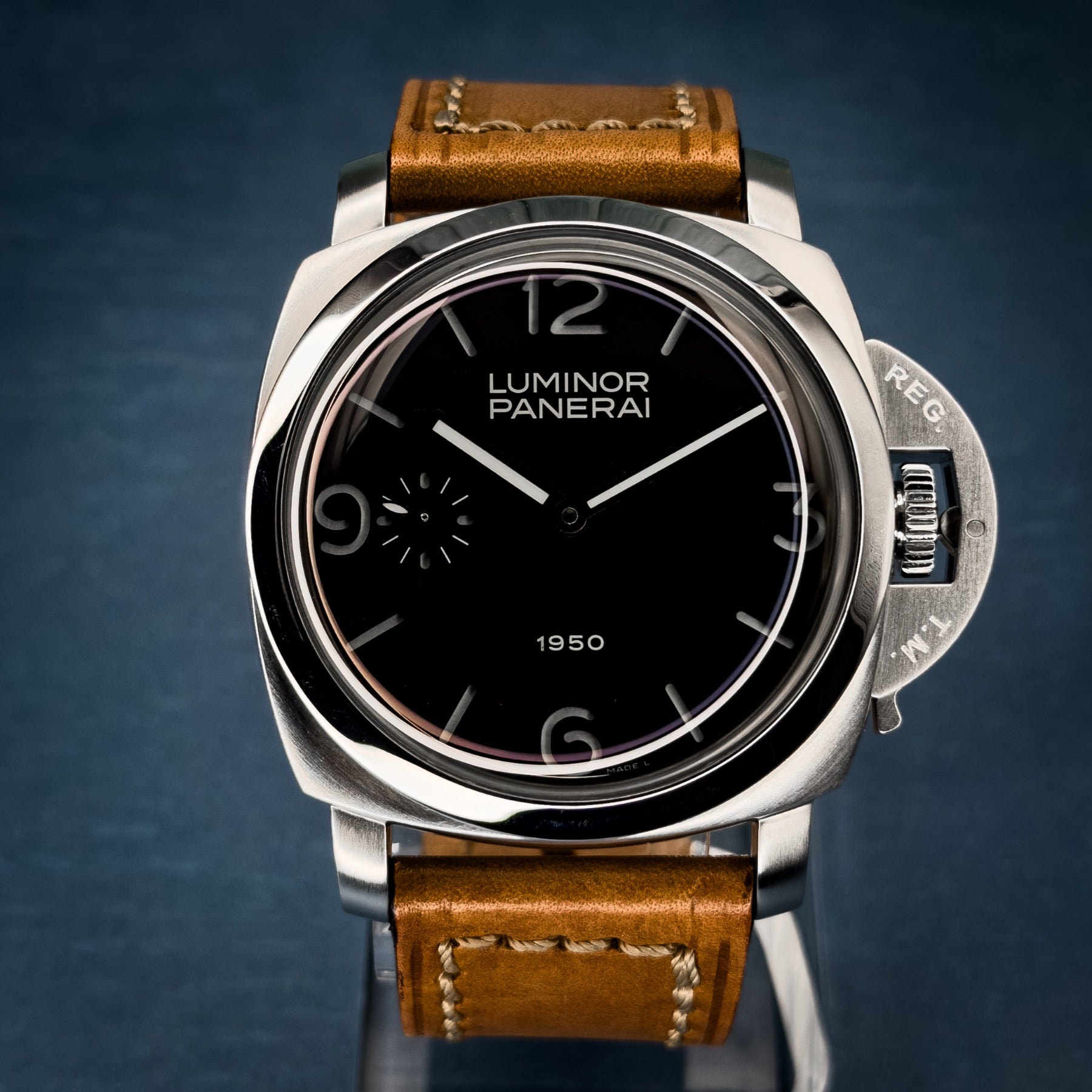 2003 Panerai Luminor 1950 "Fiddy" 47MM Black Dial Leather Strap (PAM00127)