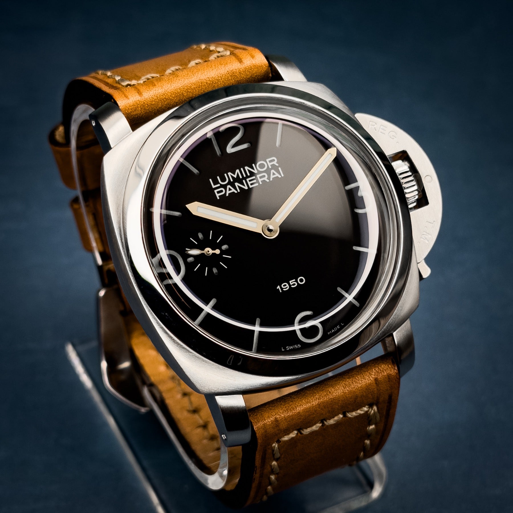 2003 Panerai Luminor 1950 "Fiddy" 47MM Black Dial Leather Strap (PAM00127)