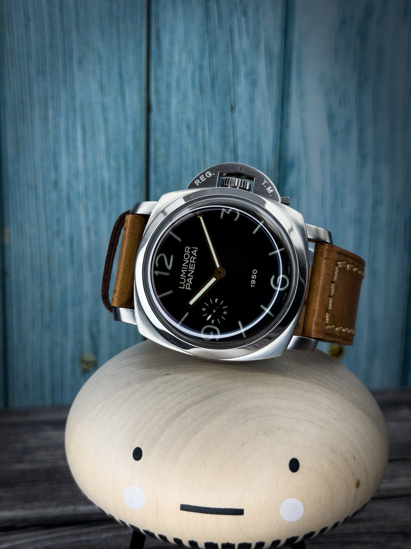 2003 Panerai Luminor 1950 "Fiddy" 47MM Black Dial Leather Strap (PAM00127)