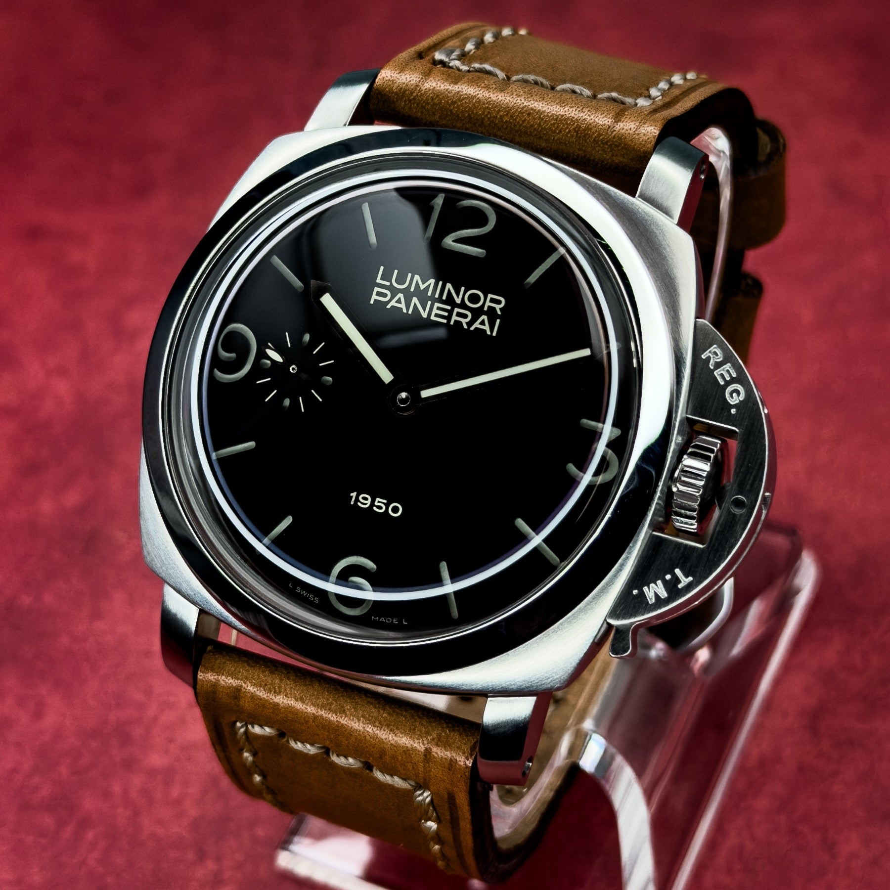 2003 Panerai Luminor 1950 "Fiddy" 47MM Black Dial Leather Strap (PAM00127)