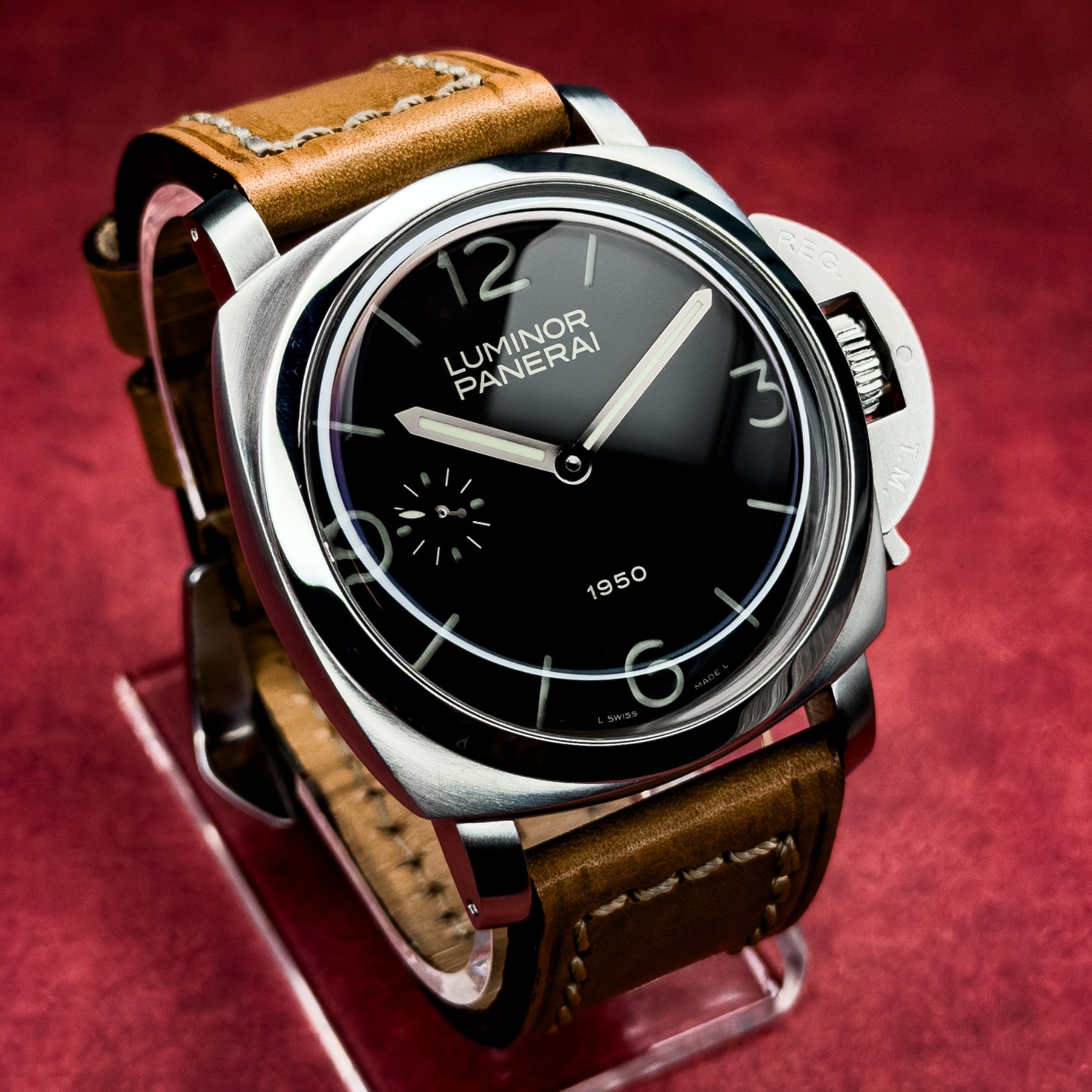 2003 Panerai Luminor 1950 "Fiddy" 47MM Black Dial Leather Strap (PAM00127)
