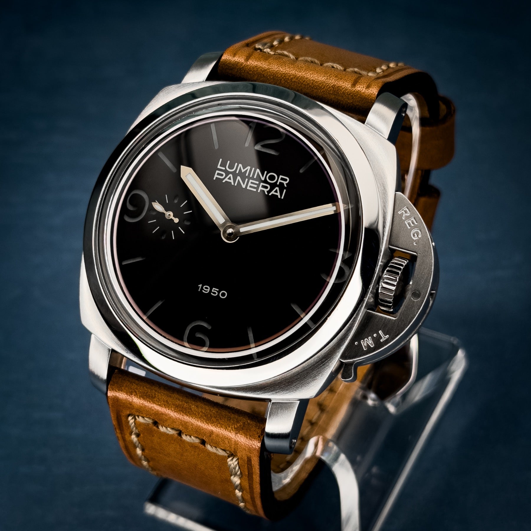 2003 Panerai Luminor 1950 "Fiddy" 47MM Black Dial Leather Strap (PAM00127)