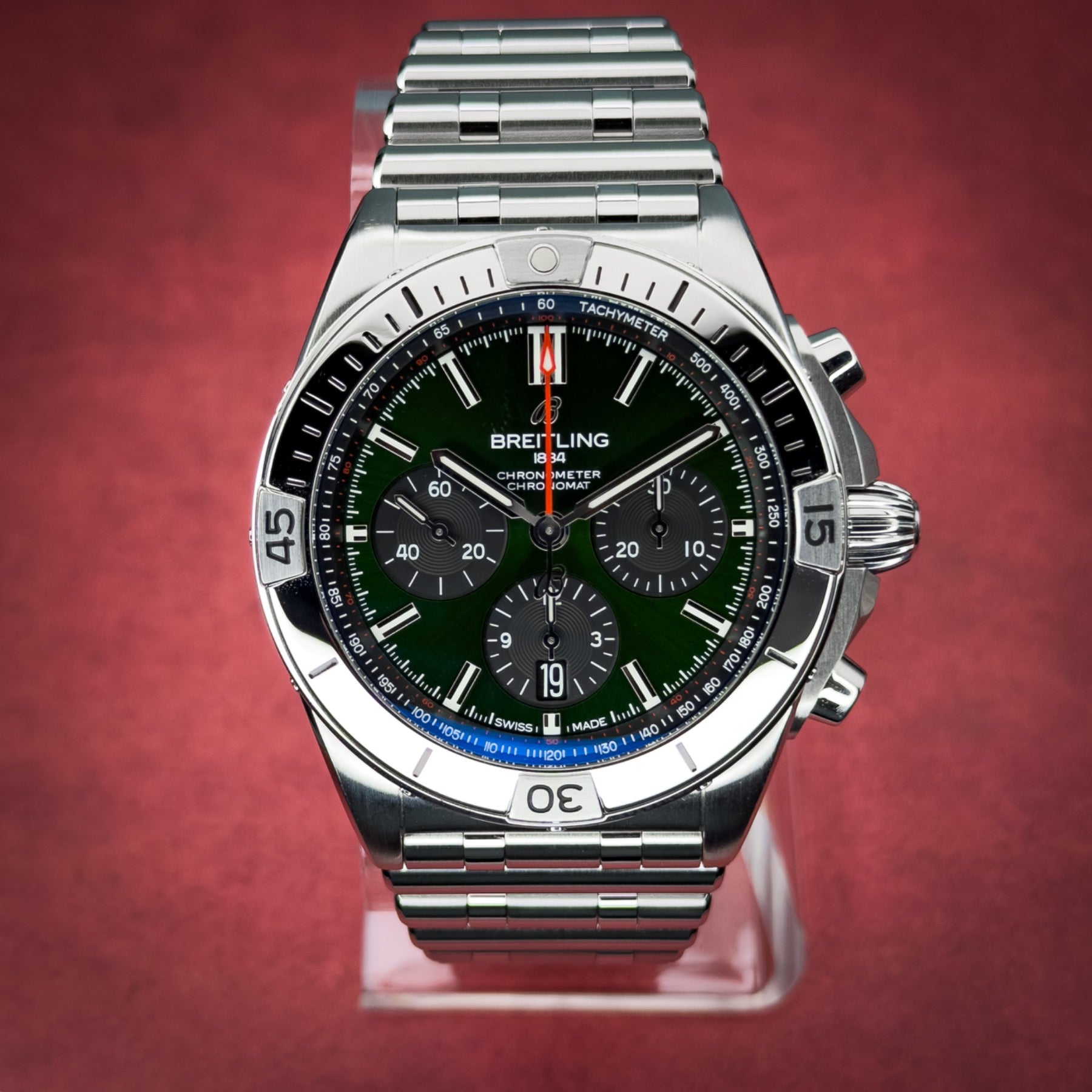 2024 Breitling Chronomat B01 Chronograph 42MM Green Dial Steel Bracelet AB0134101L1A1