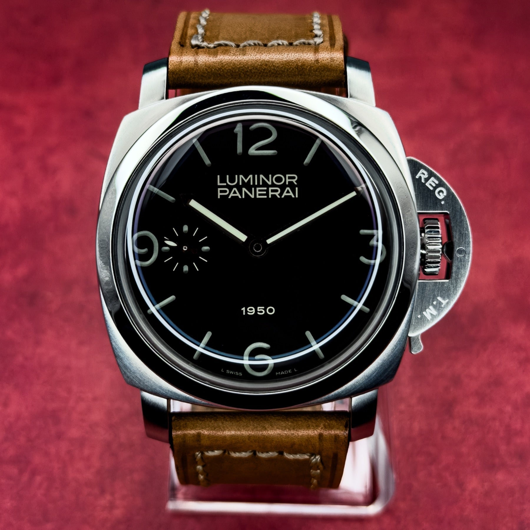 2003 Panerai Luminor 1950 "Fiddy" 47MM Black Dial Leather Strap (PAM00127)