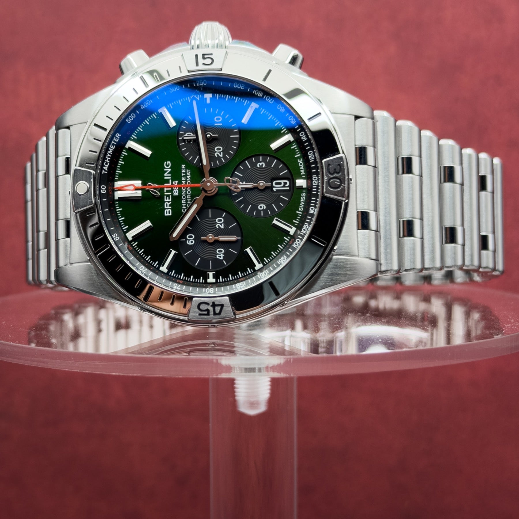 2024 Breitling Chronomat B01 Chronograph 42MM Green Dial Steel Bracelet AB0134101L1A1