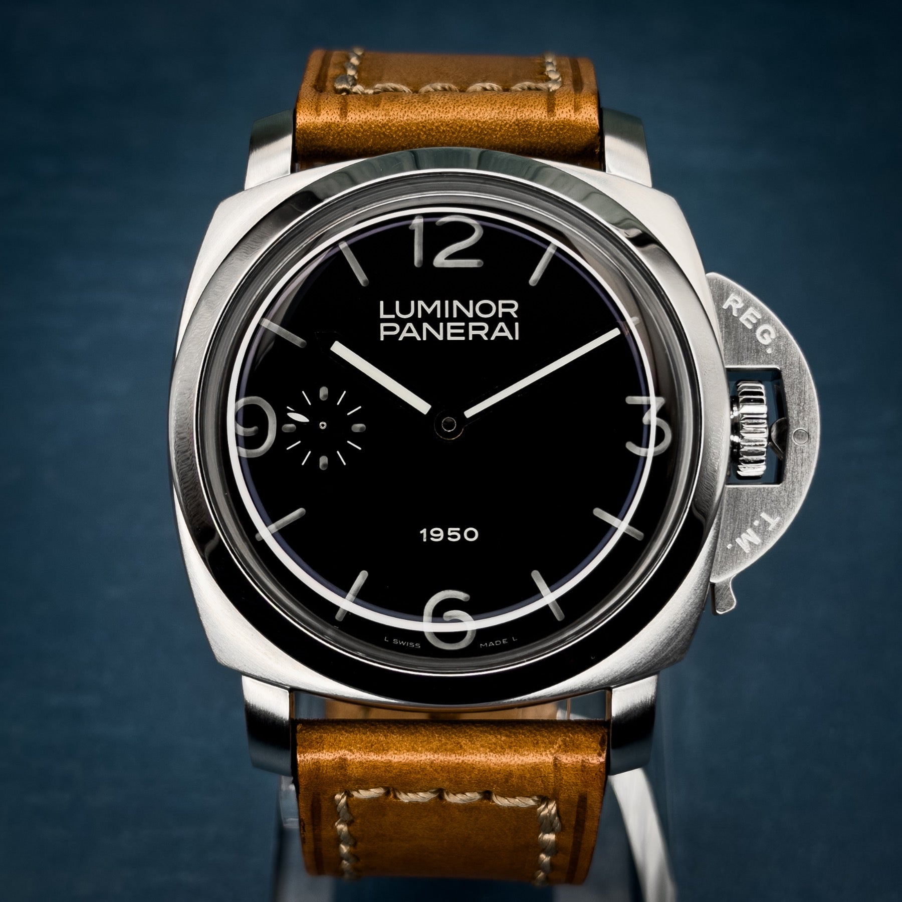 2003 Panerai Luminor 1950 "Fiddy" 47MM Black Dial Leather Strap (PAM00127)