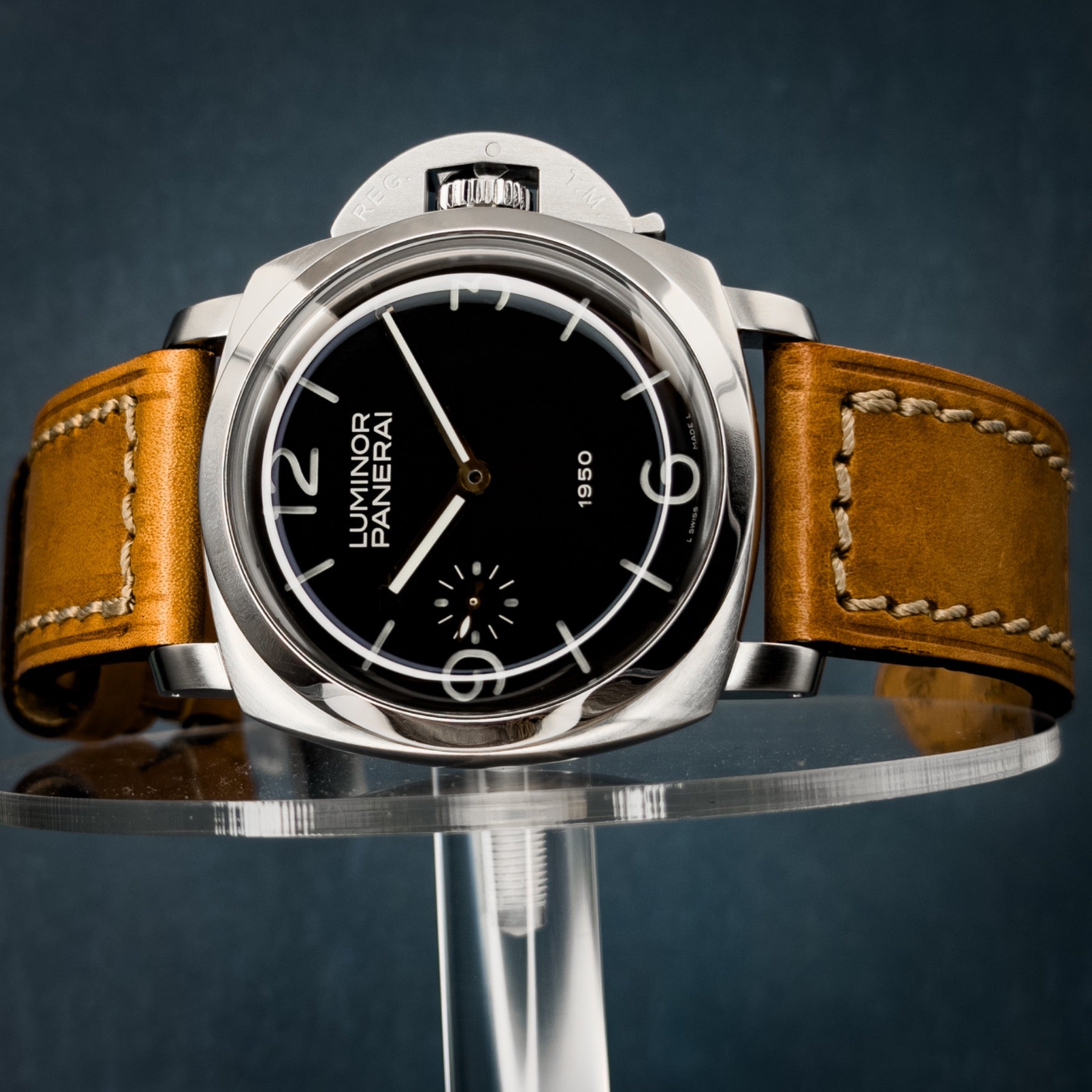 2003 Panerai Luminor 1950 "Fiddy" 47MM Black Dial Leather Strap (PAM00127)