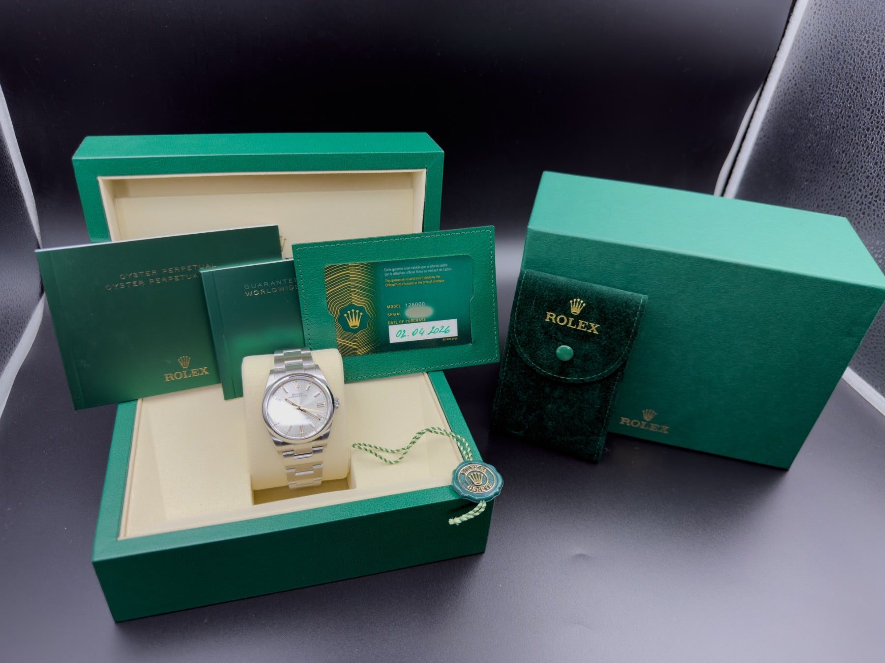 2026 Rolex Oyster Perpetual 36 Silver Dial Oyster Bracelet Complete Set Ref. 126000 Box & Papers Rolex