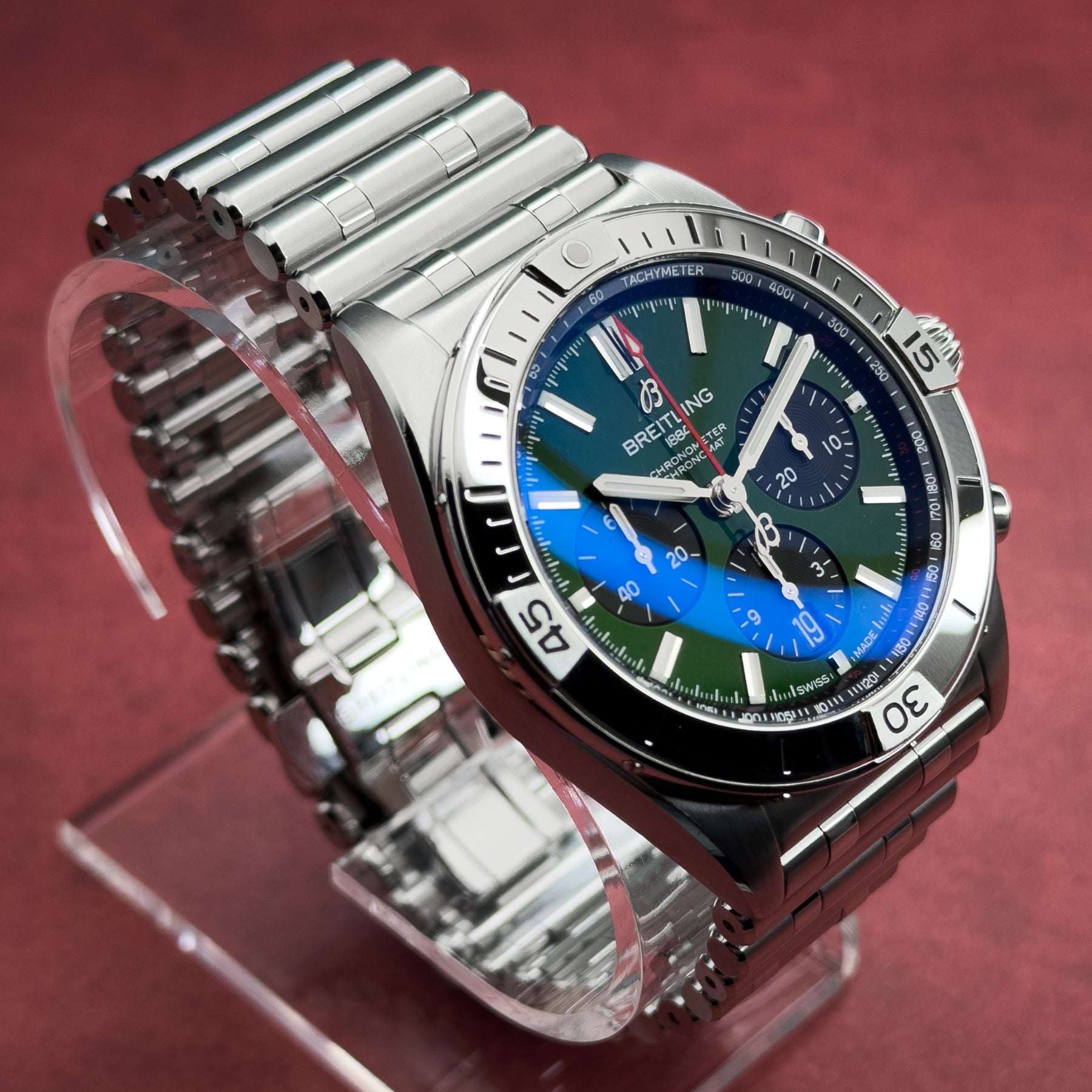 2024 Breitling Chronomat B01 Chronograph 42MM Green Dial Steel Bracelet AB0134101L1A1