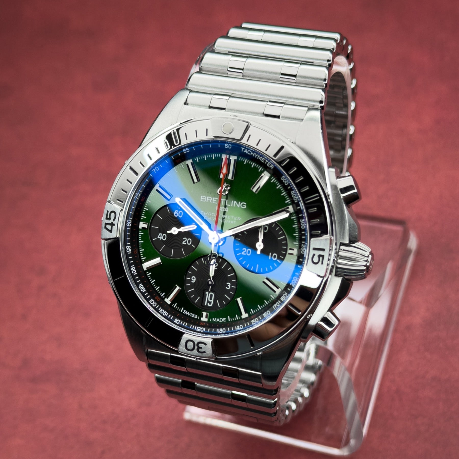 2024 Breitling Chronomat B01 Chronograph 42MM Green Dial Steel Bracelet AB0134101L1A1